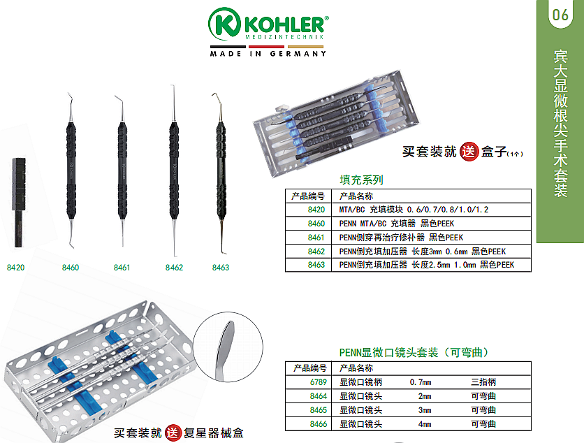德國科勒充填器、顯微口鏡頭套裝