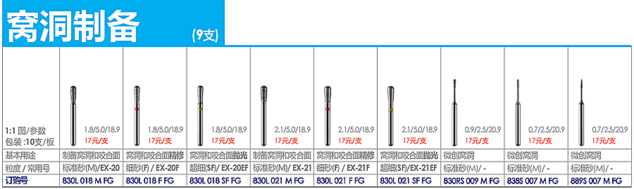 德國(guó)奧一窩洞制備車(chē)針
